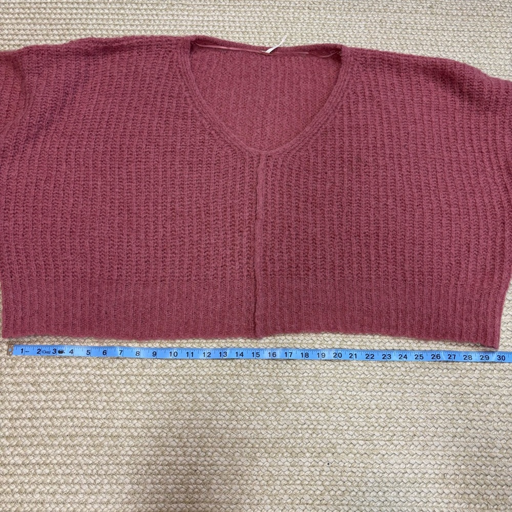 Free People Pink Moonbeam Alpaca V-Neck Soft Sweater Wmns L New without tags - Picture 10 of 12